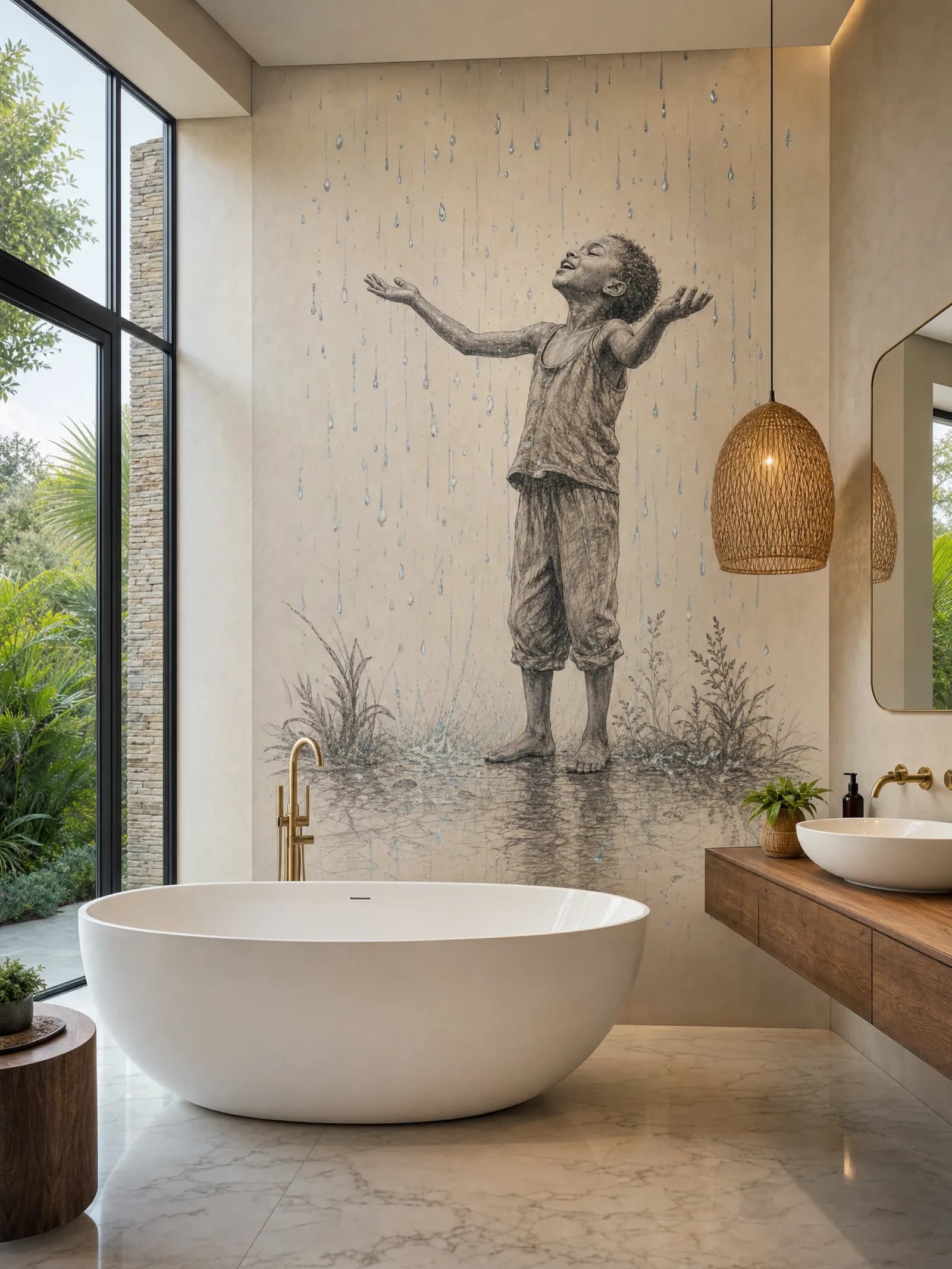 Child in Rain