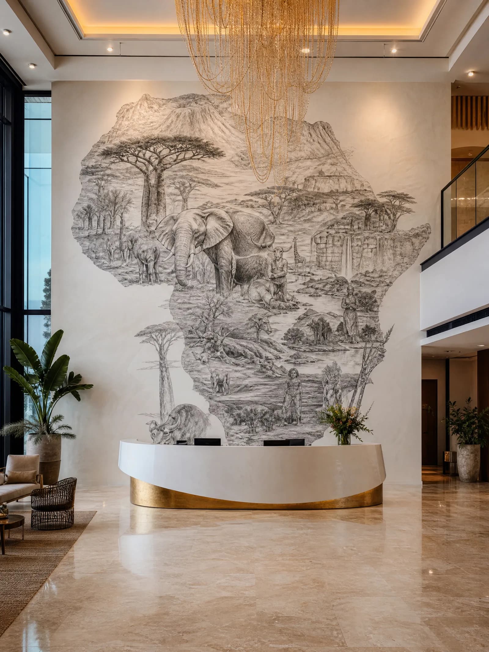 Elephant and Baobabs