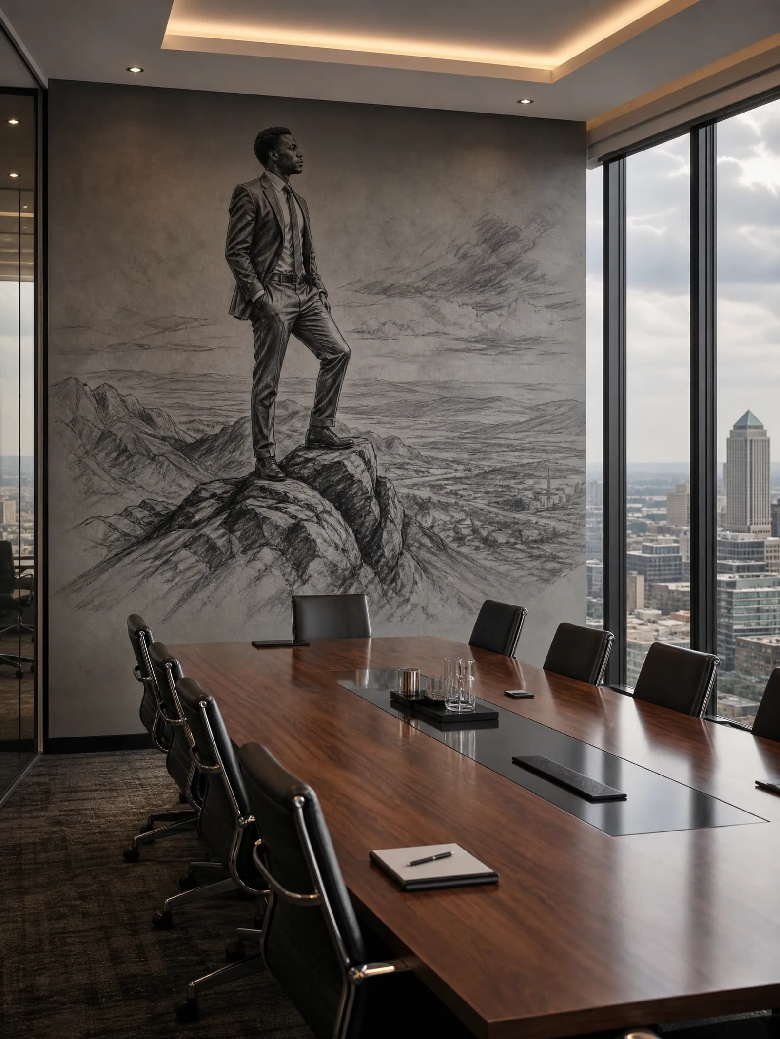 Man Overlooking Landscape
