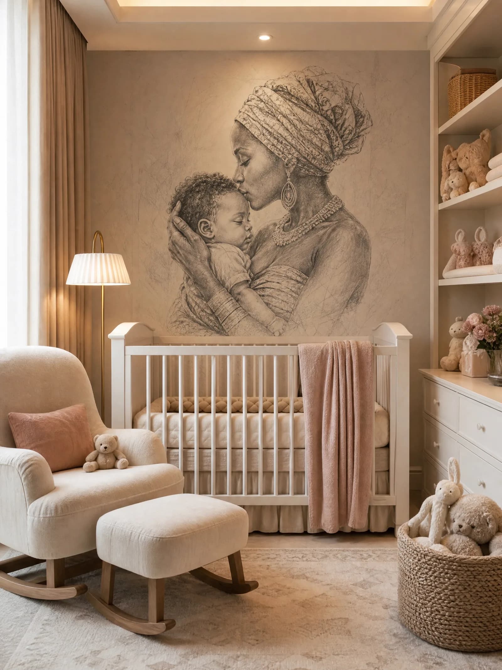 Mother and Baby in Nursery
