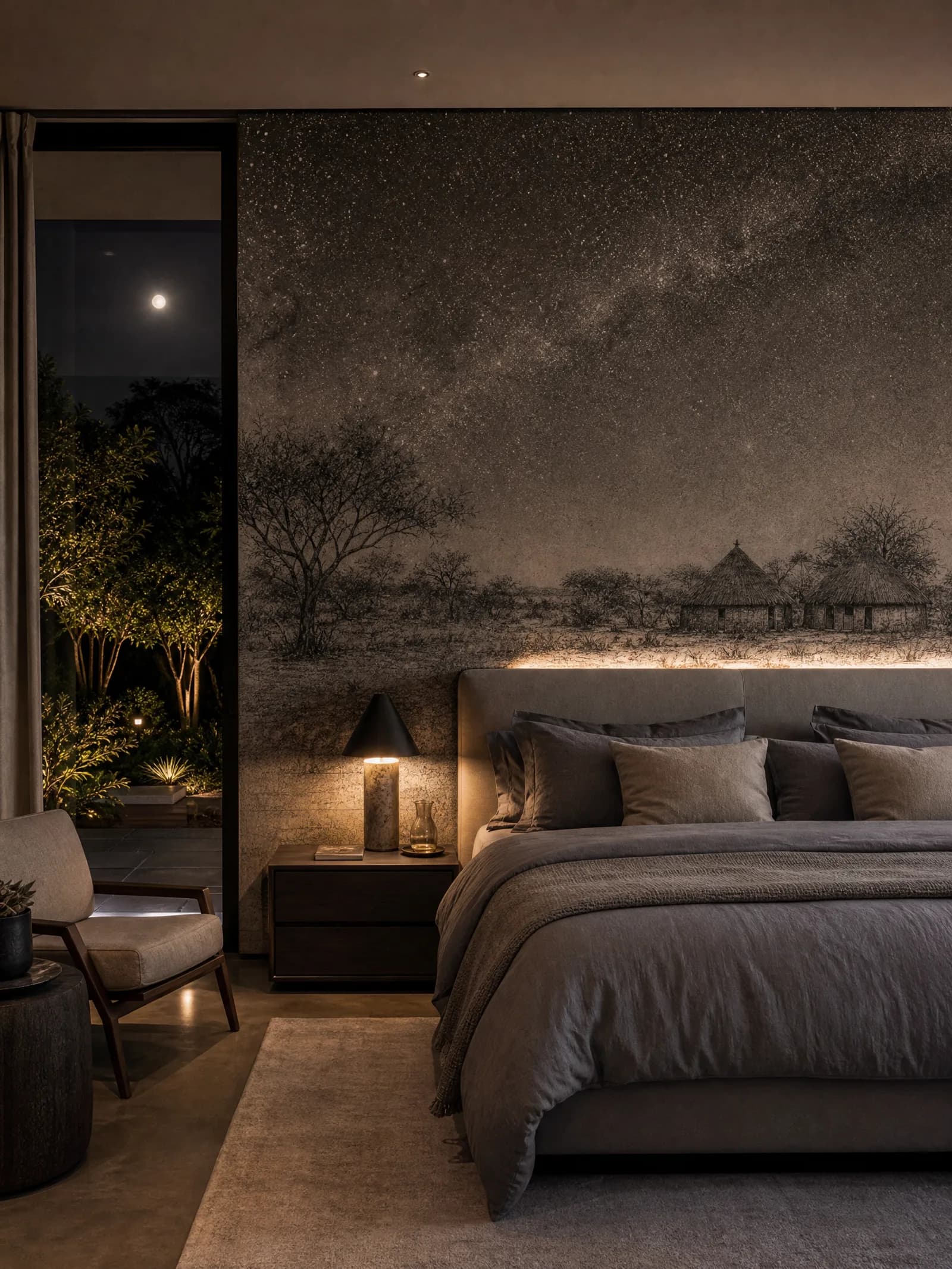 Night Village Landscape