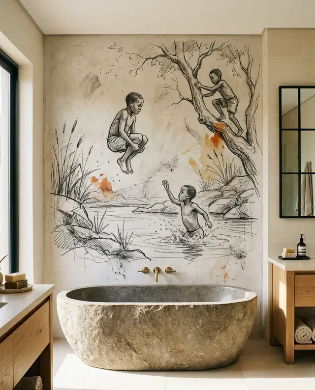 River Leap mural